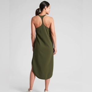 Athleta illuminate dress xsmall petite olive green Tuscan